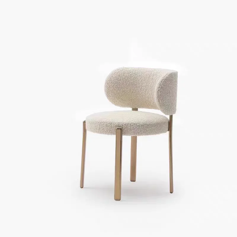 Стул Кухонный Round Dining Chairs Metal Legs Modern Minimalist Dining Chair Leisure Backrest Silla Comedor 카페의자 Home Furniture image 2