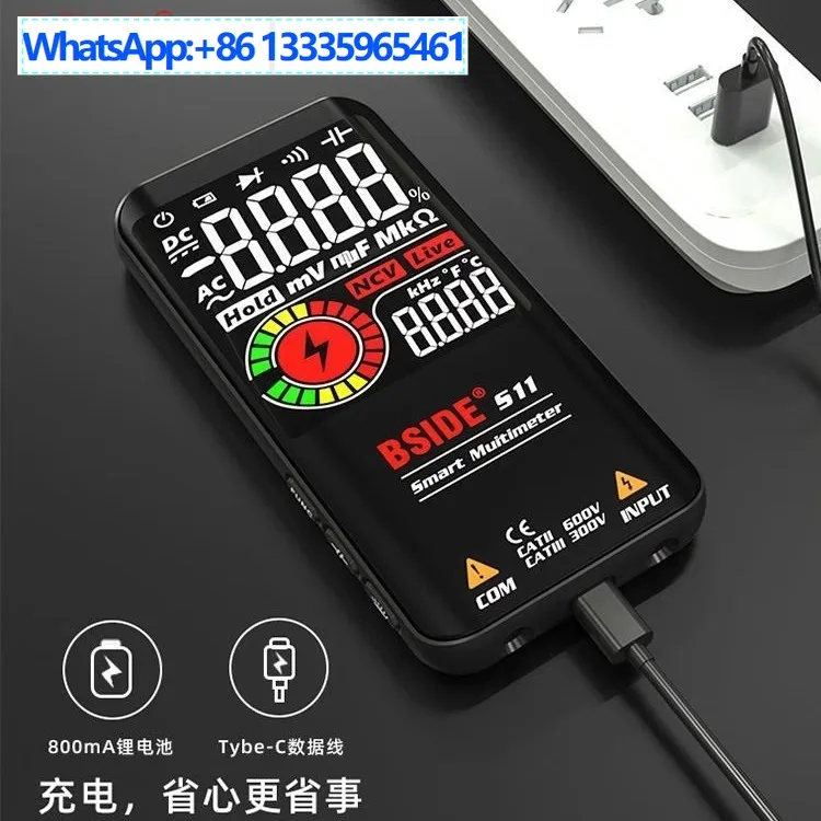 

BSIDE S11 Интеллектуальный мультиметр с цветным экраном, перезаряжаемый универсальный измеритель, конденсаторный диод, многофункциональный электрик, обслуживание