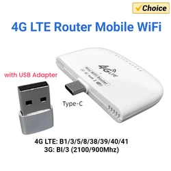 Portable 4G Mobile LTE WiFi Modem with USB Adapter Type C Wireless Modem 4G Router Hotspot for RV Travel Camping Home Office