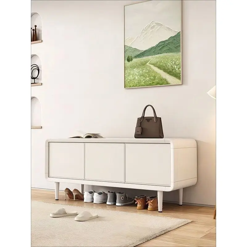 Cream wind all-aluminum alloy low shoe cabinet, outdoor balcony at the entrance of the home, shoe change stool, outdoor waterp