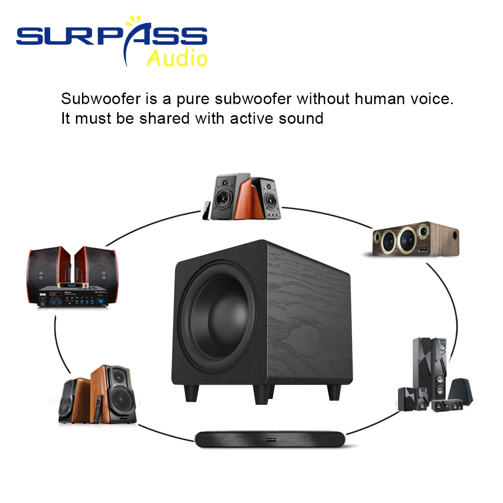 Active HiFi Subwoofer 10inch 150W Strong Bass Stereo Speaker Background Music woofer Loudspeaker Home Theater Audio SoundBox