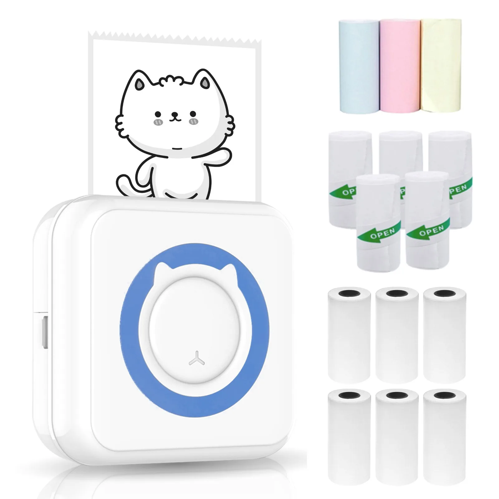 Mini impresora portátil C15, multifunción, USB, BT, inalámbrica, etiqueta adhesiva para teléfono inteligente, página web, texto, foto, impresora térmica
