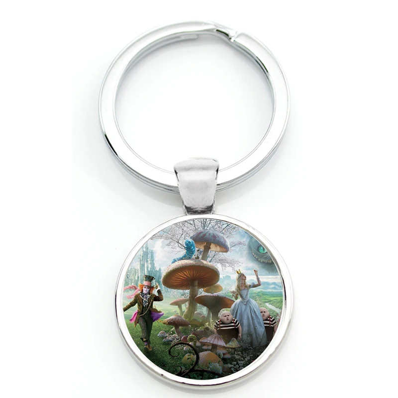 Mental Keyring Keychain Cartoon Movie - Alice in Wonderland - Disney Characters Myethos Figures Cute Rabbit Cat Fairy Kids Gift