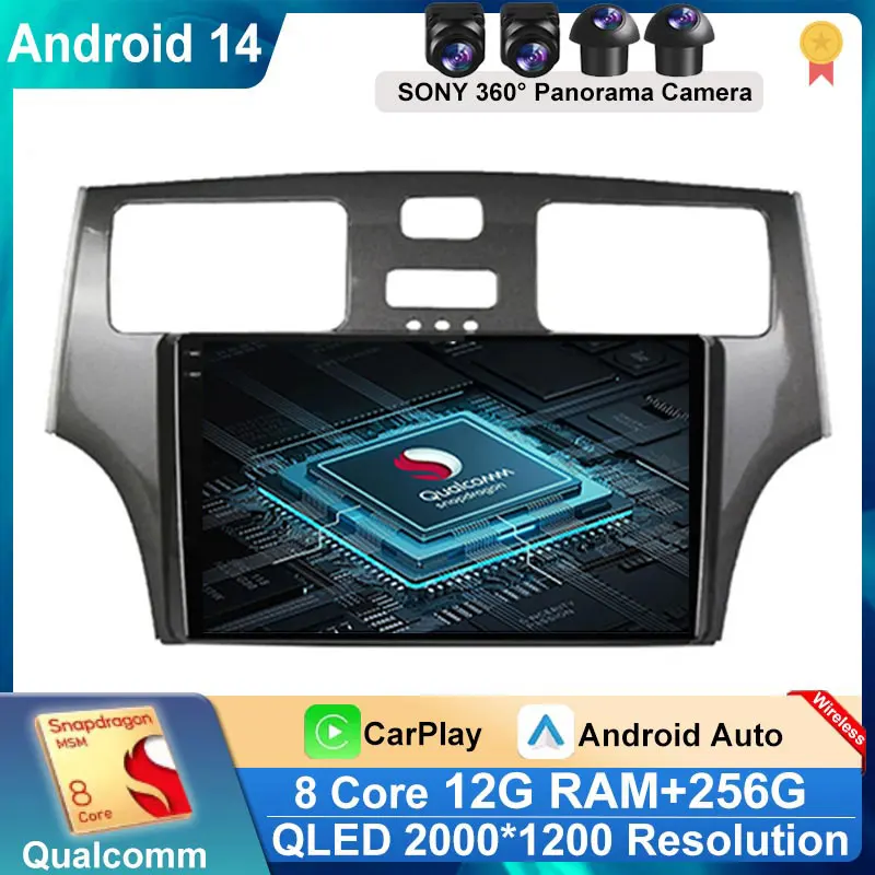 

For Lexus ES300 ES330 XV30 ES250 2001 - 2006 Car Radio Multimedia Video Player Android 14 Auto Carplay GPS Stereo NO 2Din DVD