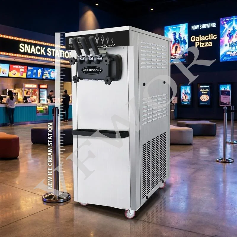 3 Flavor Soft Ice Cream Machine for Vertical Use Commercial Stainless Steel Soft Serve Machine for Sale for Soft