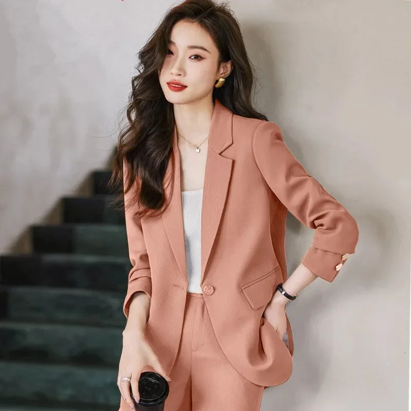 Brick Red Blazer Jacket Woman 2023 Spring and Autumn New Fashion Slim Temperament Behind The Split Suit Goddess Fan Suit Female