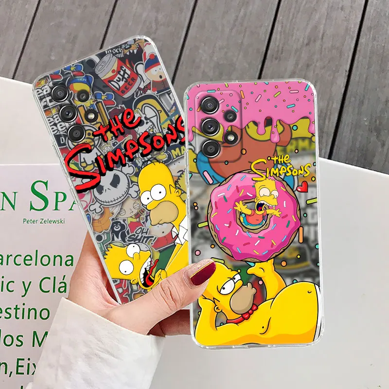Clear Case For Samsung Galaxy A57 A37 A56 5G A36 Cases A55 A54 A35 A26 A07 A17 A16 A06 A34 A15 Soft Cover Homer-S-Simpsons