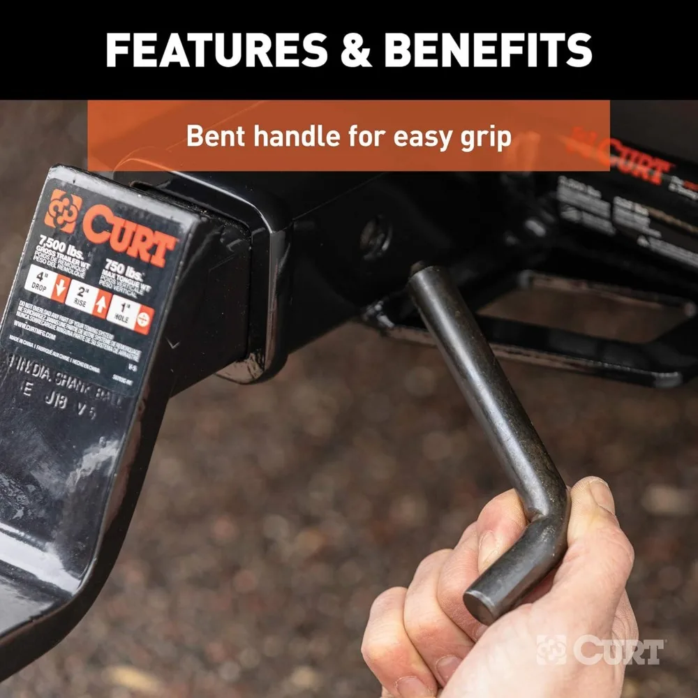 دبوس وصلة مقطورة سوداء مقاس 5/8 بوصة ومشبك لجهاز استقبال مقاس 2 بوصة، متين وآمن #6