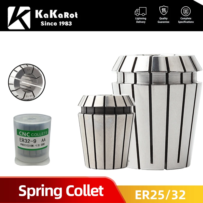 KaKarot ER Collet Chuck ER25 ER32 0.008 For CNC Milling Tool Holder Engraving Machine Lathe Mill Spring Chuck CNC COLLET ER