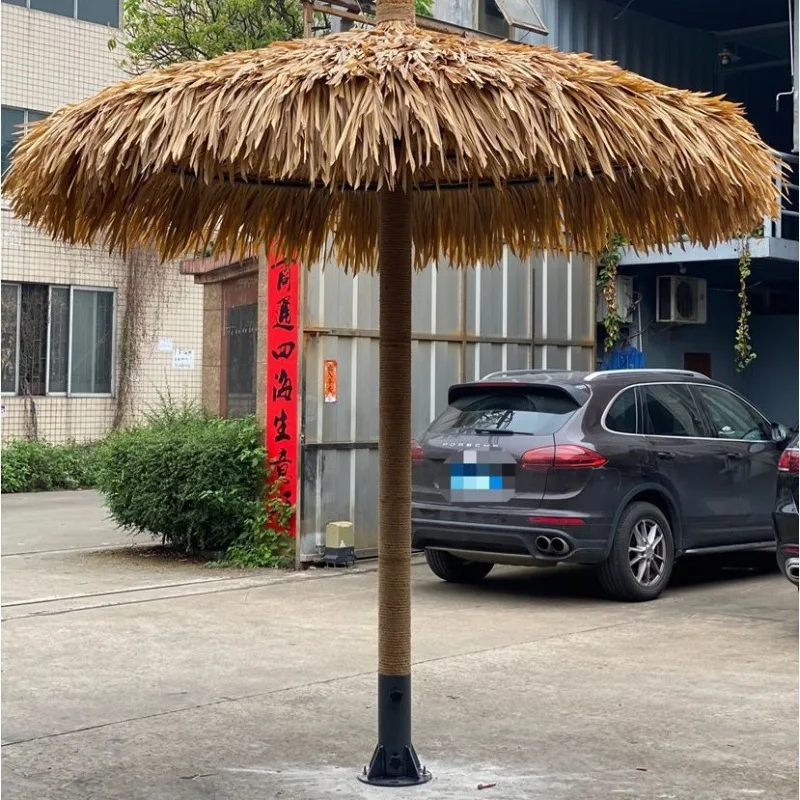 Thatched umbrella Outdoor beach Mushroom Wind-resistant reed umbrella Thatched house landscape Leisure farm Straw