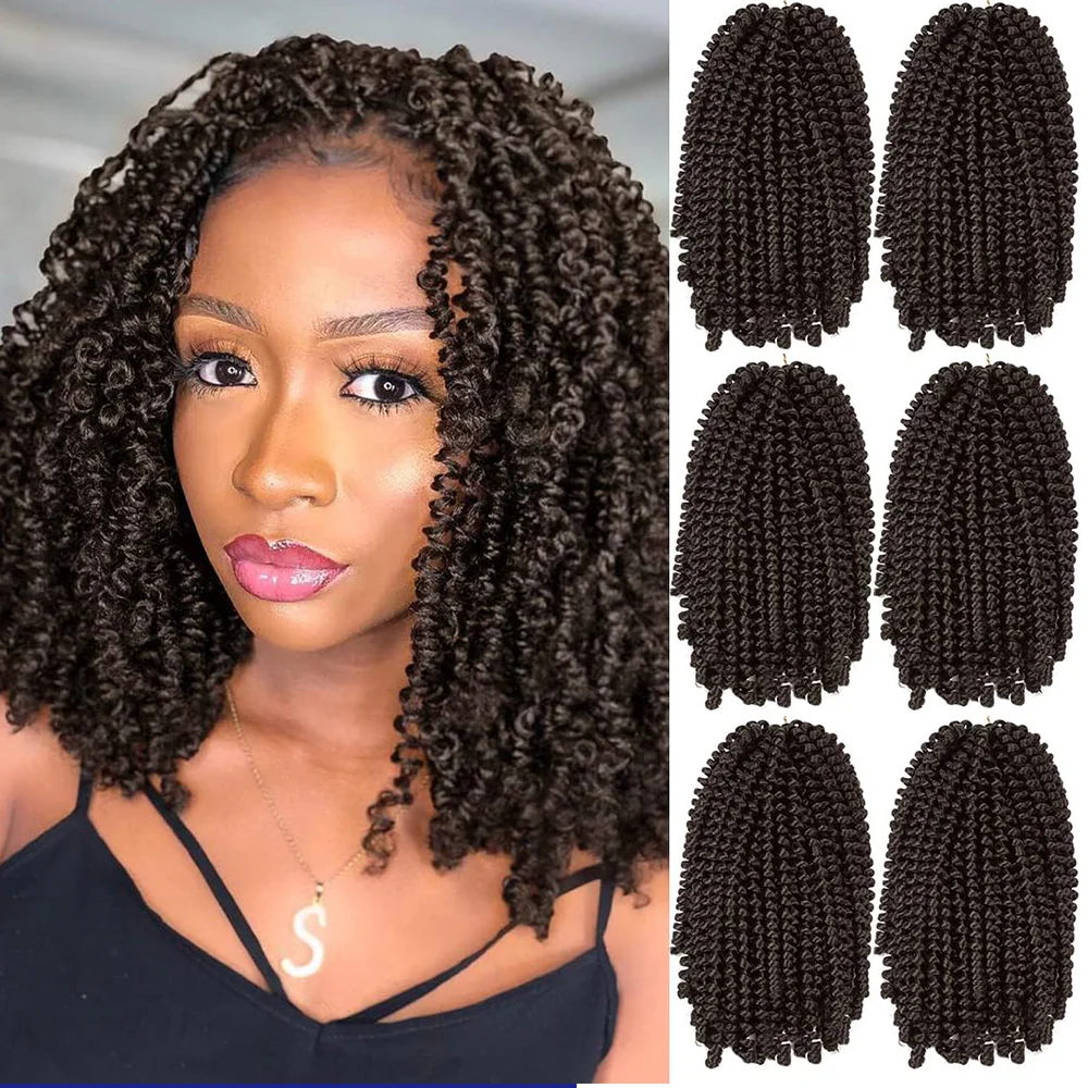 Cabelo sintético pré-enrolado para mulheres negras, Spring Twist, Passion Twist, Crochet encaracolado, Pre Twisted