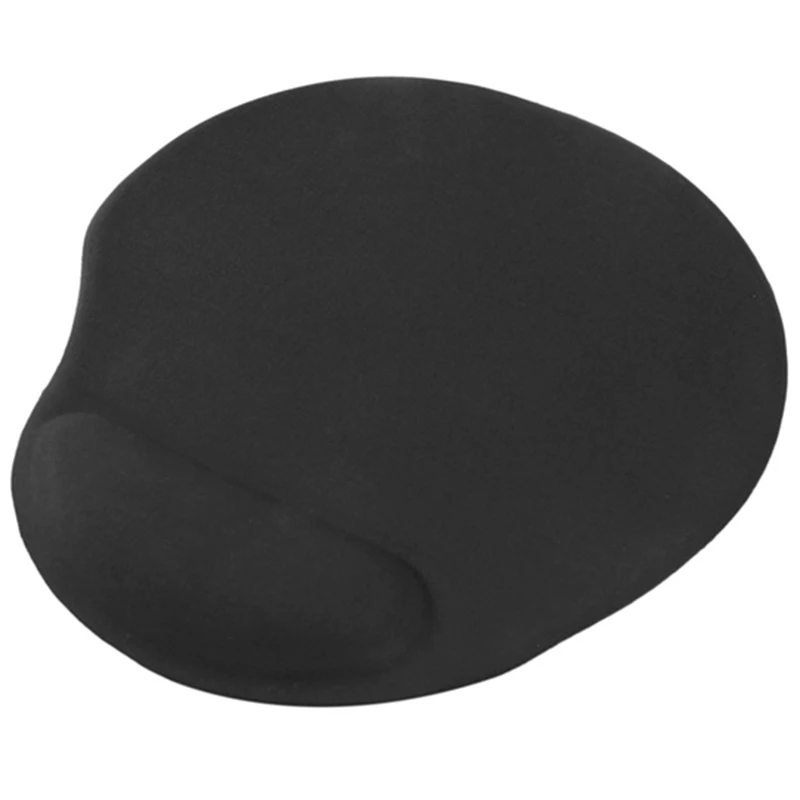 Tapis de souris noir avec support de poignet et éponge à mémoire de forme, cadeau haut de gamme, 2 paquets