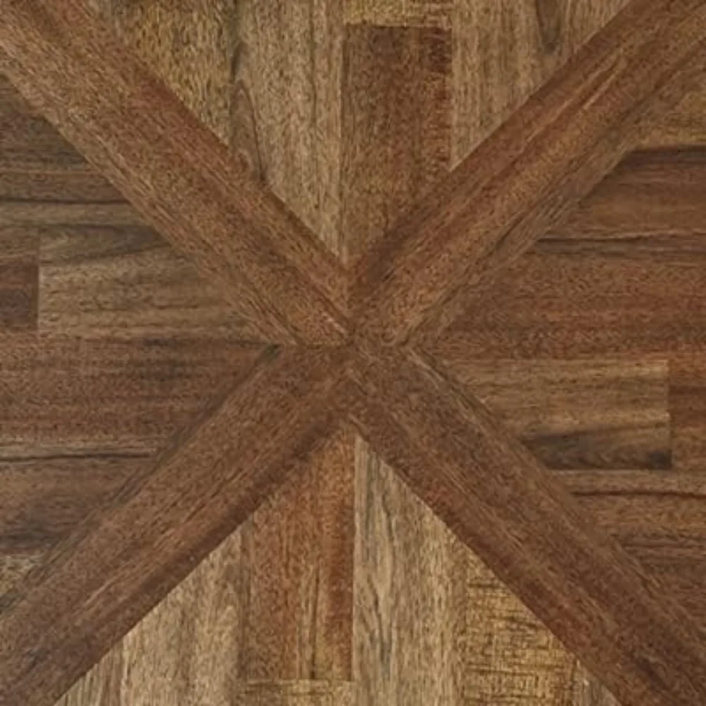 XMSJ Signature Design by Rustic Round Set da 3 pezzi, include 1 tavolino e 2 tavolini con chiusura fissa