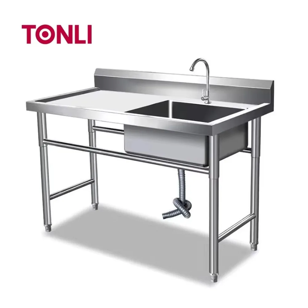 Commercial 201 304 Stainless Steel Wall-Mounted Kitchen Sink Cabinet Anti-Graffiti Corrosion Resistant Storage Organizer