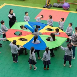 Ground Mouse Rainbow Umbrella Children's Multi person Interactive Outdoor Toy Parachute Game Rainbow Umbrella Toy