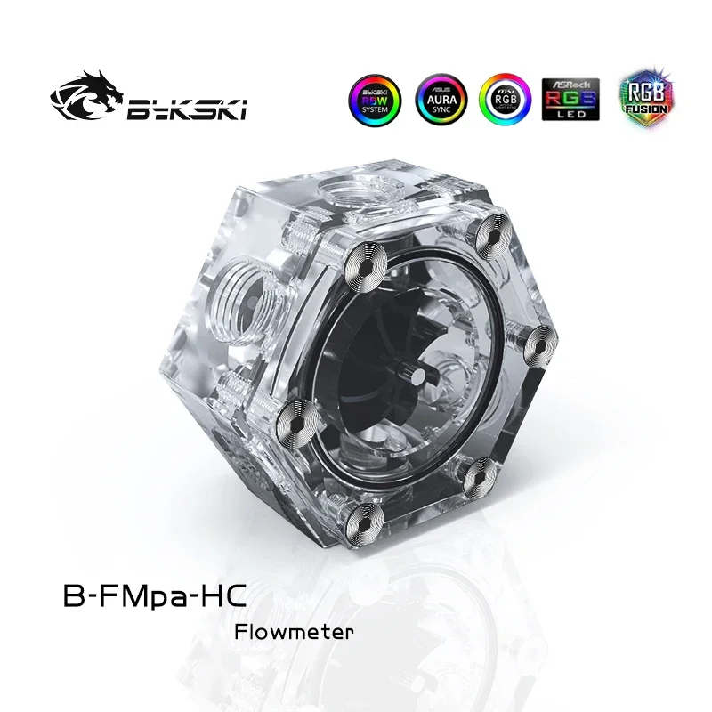 Bykski B-FMpa-HC,6-way Water Flow ,G1/4'' Thread with 4 Plugs, Water Cooling Flow,computer Cooling Kit