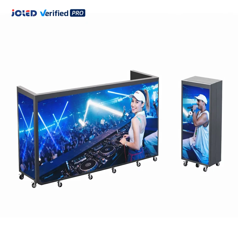 Pantalla LED Curva Plegable con Ruedas para Cabina de DJ, Panel de Video LED Portátil para Festivales de Música, Bares y Escenarios en Vivo