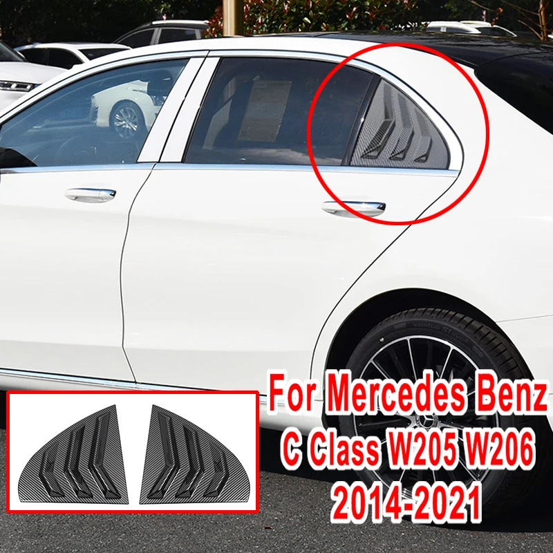 

For Mercedes Benz C Class W205 W206 C180 C200 2014-2021 Side Quarter Window Louver Cover Trim Sticker Car Styling Accessories