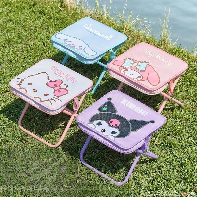

Портативный складной стул-пенал Sanrio Melody Kuromi в стиле аниме и мультфильмов, для путешествий, рыбалки, без сиденья