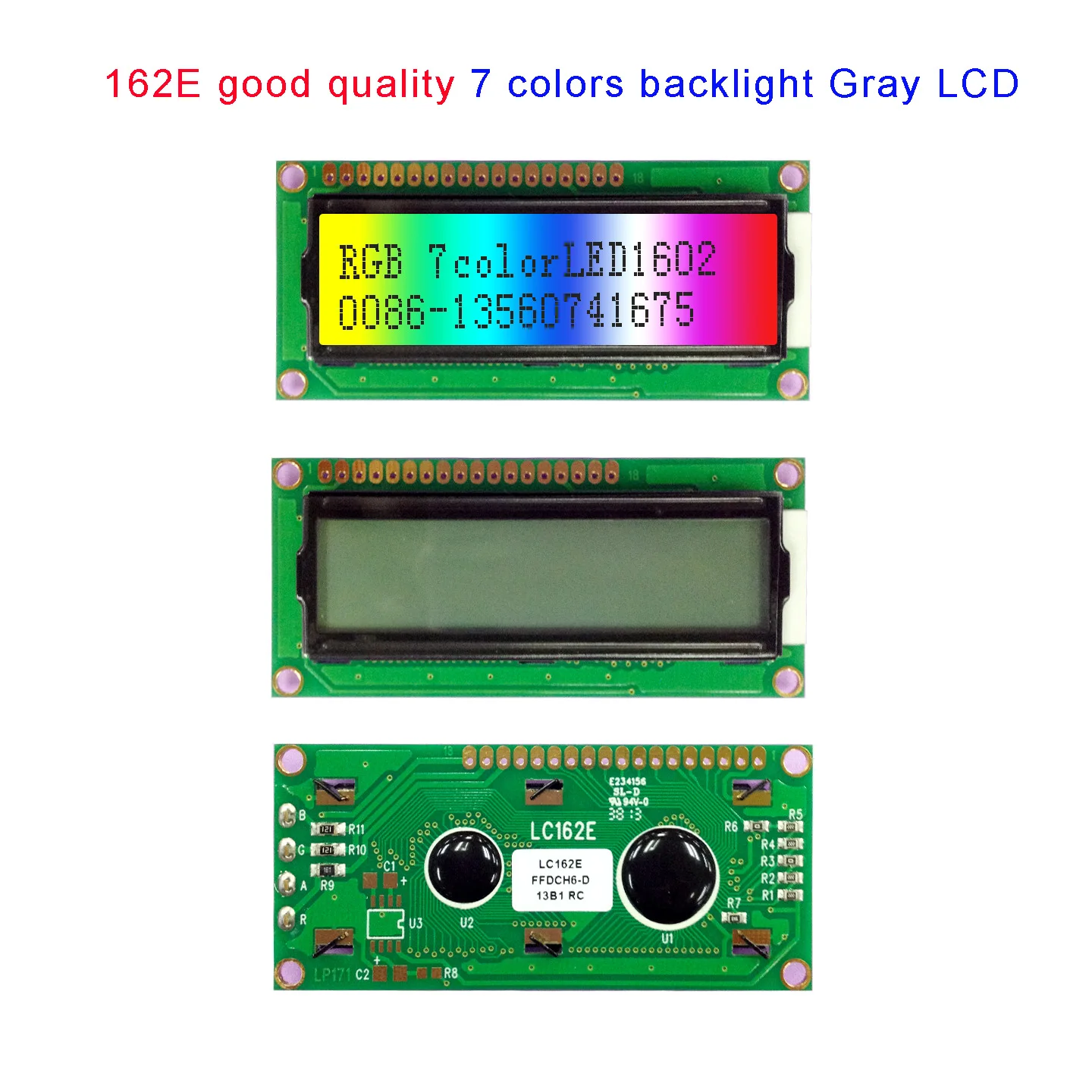 16x2 1602 LCD Display 7 color RGB backlight  LC162E good quality