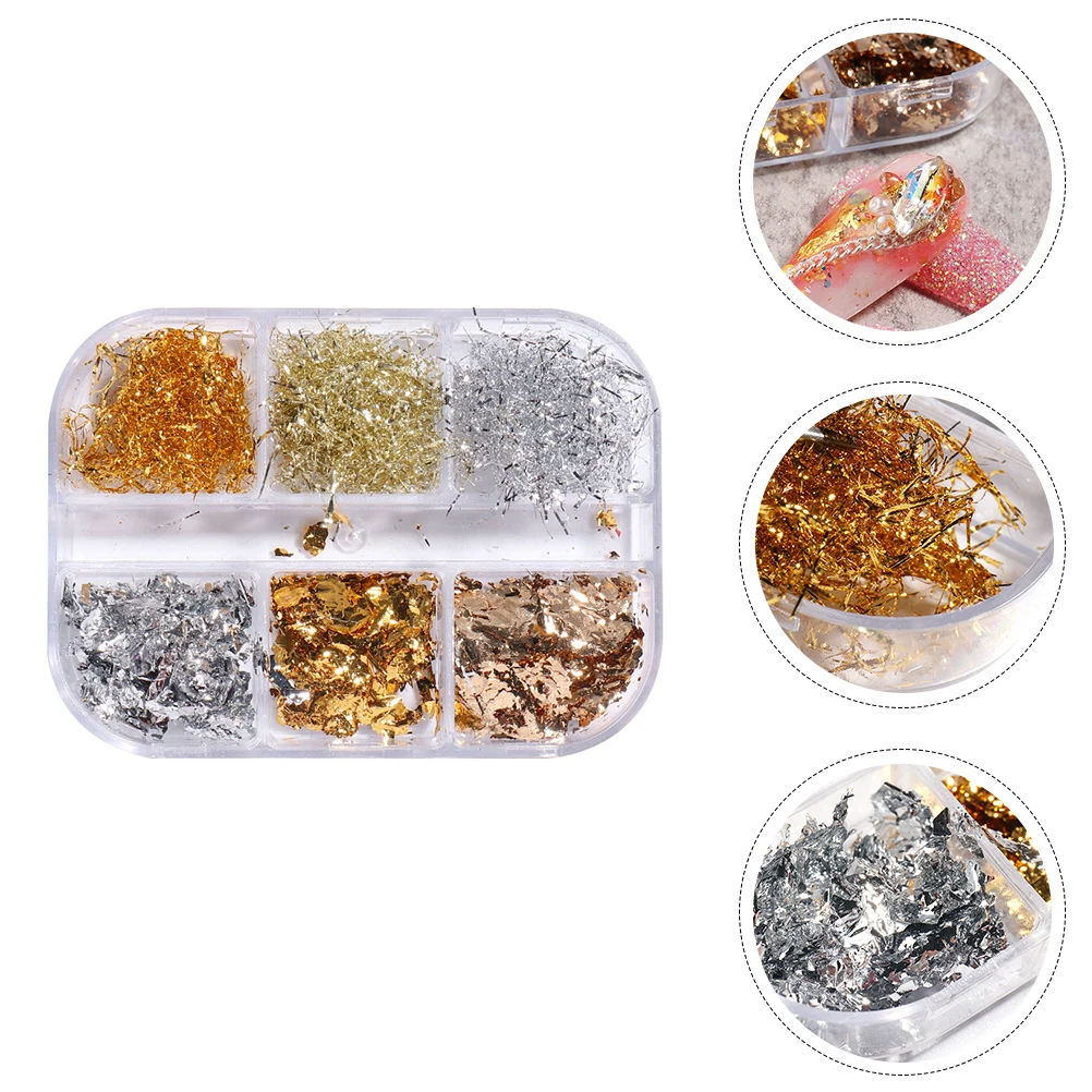 

Nail Foil Sticker 2 Boxes Tips Wraps Beauty Supplies Glitter Art Stickers Manicure Shiny Decoration Christmas Halloween DIY