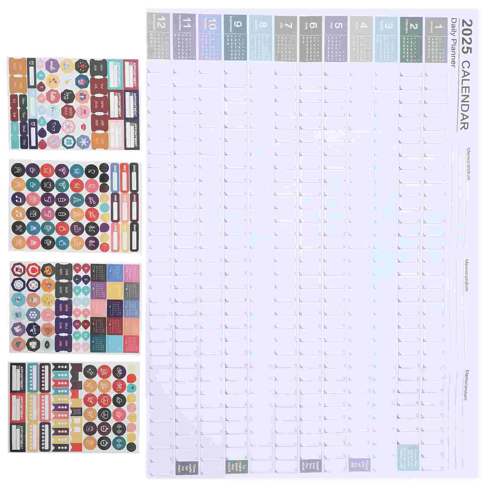 2025 Wall Calendar Schedule Planning Hanging Paper Yearly Planner Office Month Annual