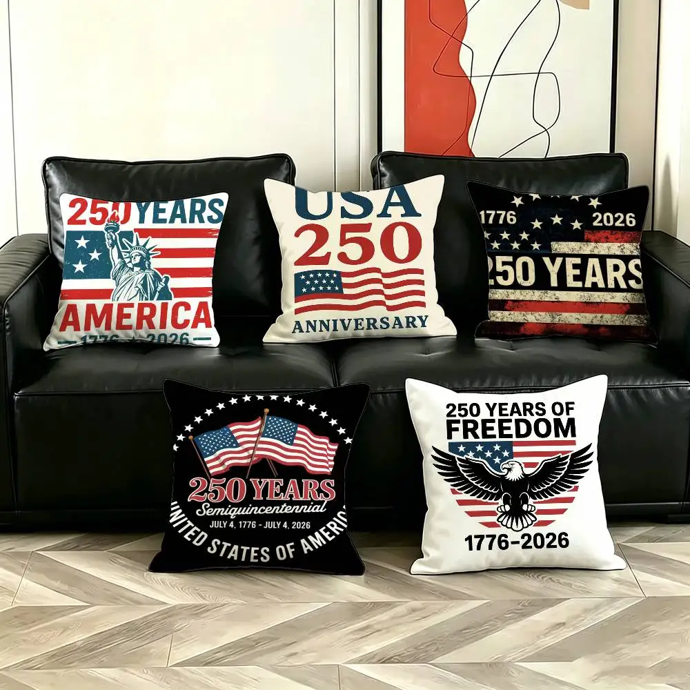 

Freedom United 250 Years of USA Pillow Case Pattern Printed Pillowcase For Living Room Sofa Cushion Cover