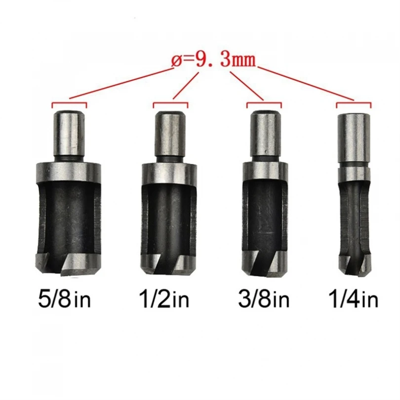 4Pcs Carbon Steel Hole Saw Woodworker Wood Plug Cutter Power Tools Hole Drilling Bits For Wooden Hole Wood Plug Cutting