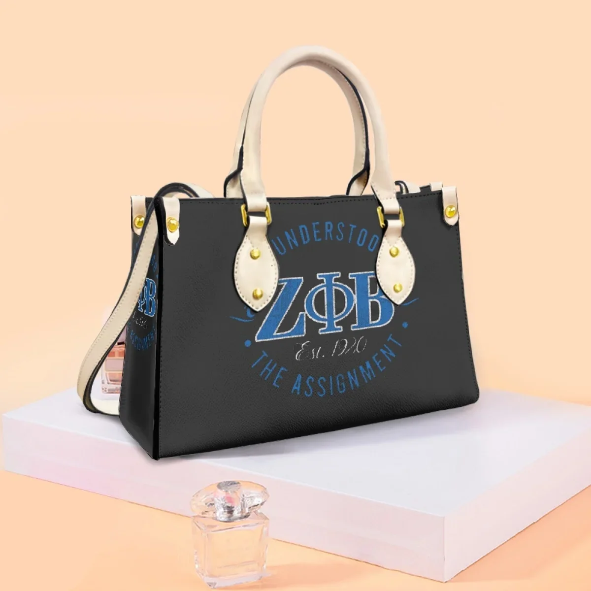 Sorority Gifts Zeta Phi Beta Print Luxury Top Handle Girls Messenger Bag Vintage High Quality Fashion Shoulder Bag Bolsos Mujer