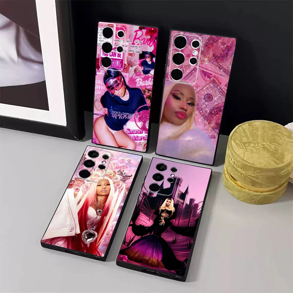 N-Nicki M-Minaj Rapper Phone Case For Samsung S24,23,22,30,21,10,9,Ultra,Plus,Lite,FE,5G Black Soft Case