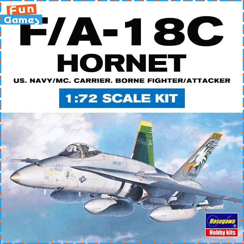 

Genuine Hasegawa 00438 F A18C Hornet Strike Fighter 1 72 Military Combat Aircraft Handmade Assembly Model Decoration Gifts