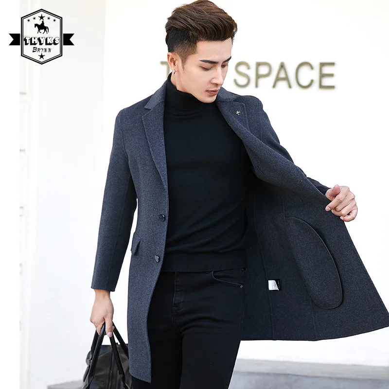 2022 Autumn and Winter New Double-sided Woolen Wool Coat Men's Self-cultivation Woolen Coat Men's Cashmere Trend Overcoat Men