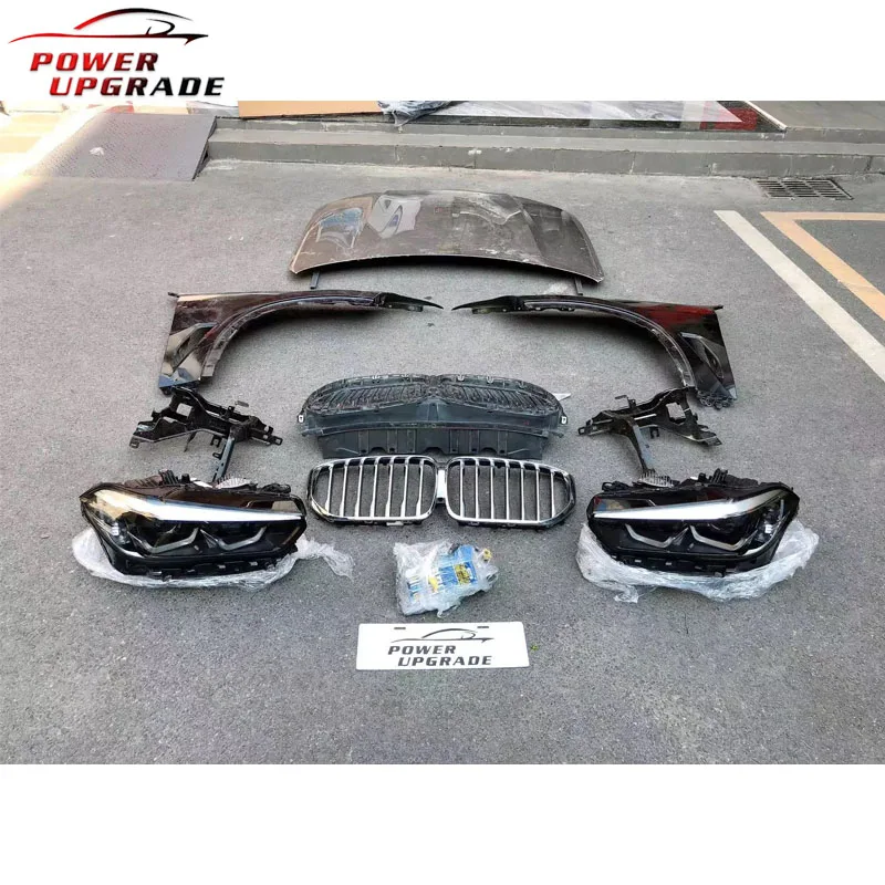 For BMW E70 Upgraded G05 headlights Front grille fenders Hood body kit