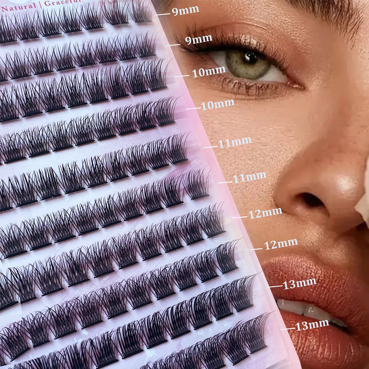 FAI DA TE 120 Cluster Ciglia Autoadesive Naturale Lungo Estensione Ciglia Finte NESSUN Colla Necessita Ciglia Individuali Strumenti di Trucco Cils