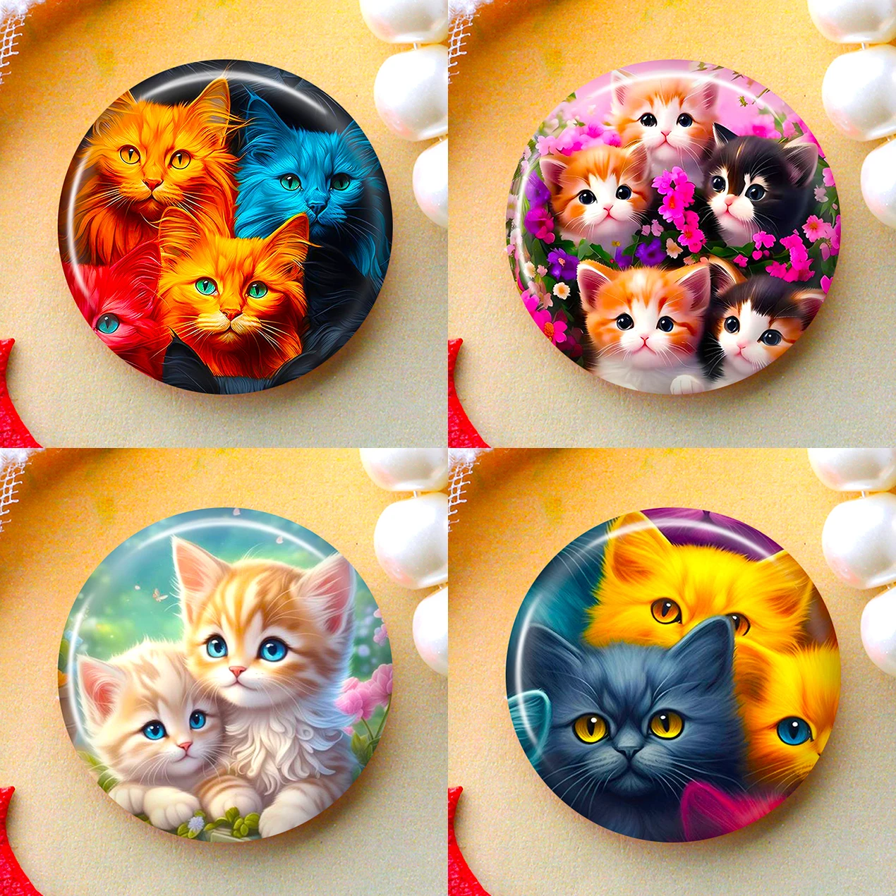 

2026 8-50 мм DIY Комплект для изготовления ювелирных изделий: аксессуары для подвесок, стеклянные кабошоны с фото, круглые камеи, основы ручной работы, камень Cat A04