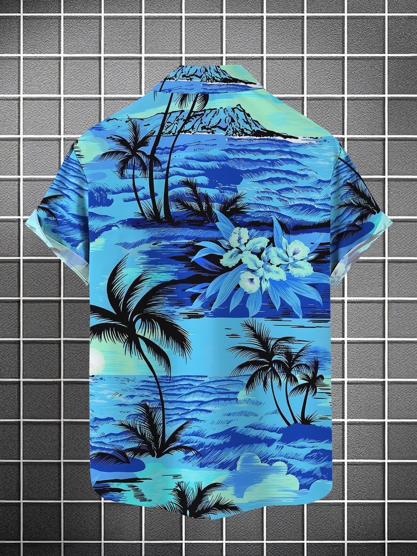 Summer Fashion Mens Hawaiian Shirts Short Sleeve Button Coconut Tree Printed Casual Beach Aloha Shirt Plus Size 5XL Hombre Ropa