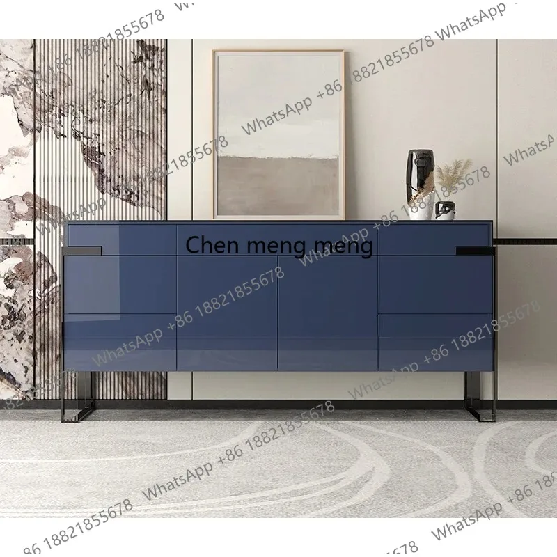 

Italian light luxury dining side cabinet simple modern metal locker