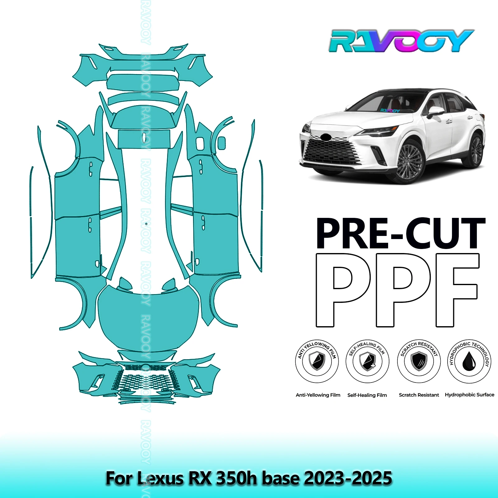 

8.5Mil Full Vehicle Precut PPF Paint Protection Film For Lexus RX 350h base 2023-2025