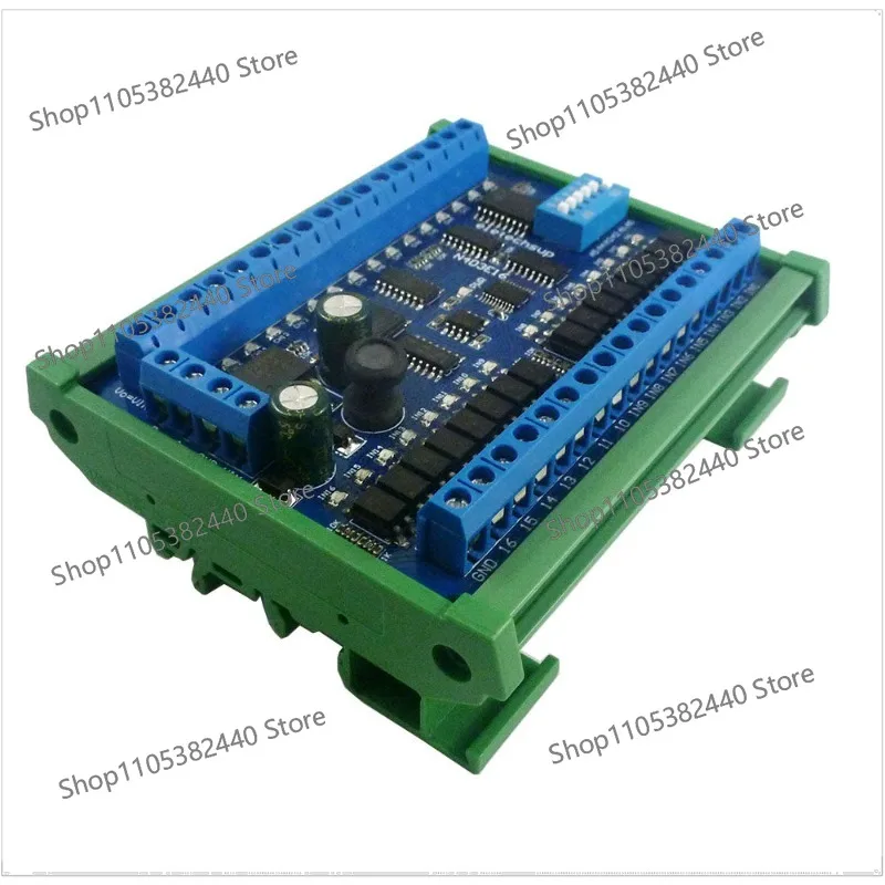 DC 12V 24V 16 in 16 out RS485 remote control switch PLC IO expansion board Modbus RTU module