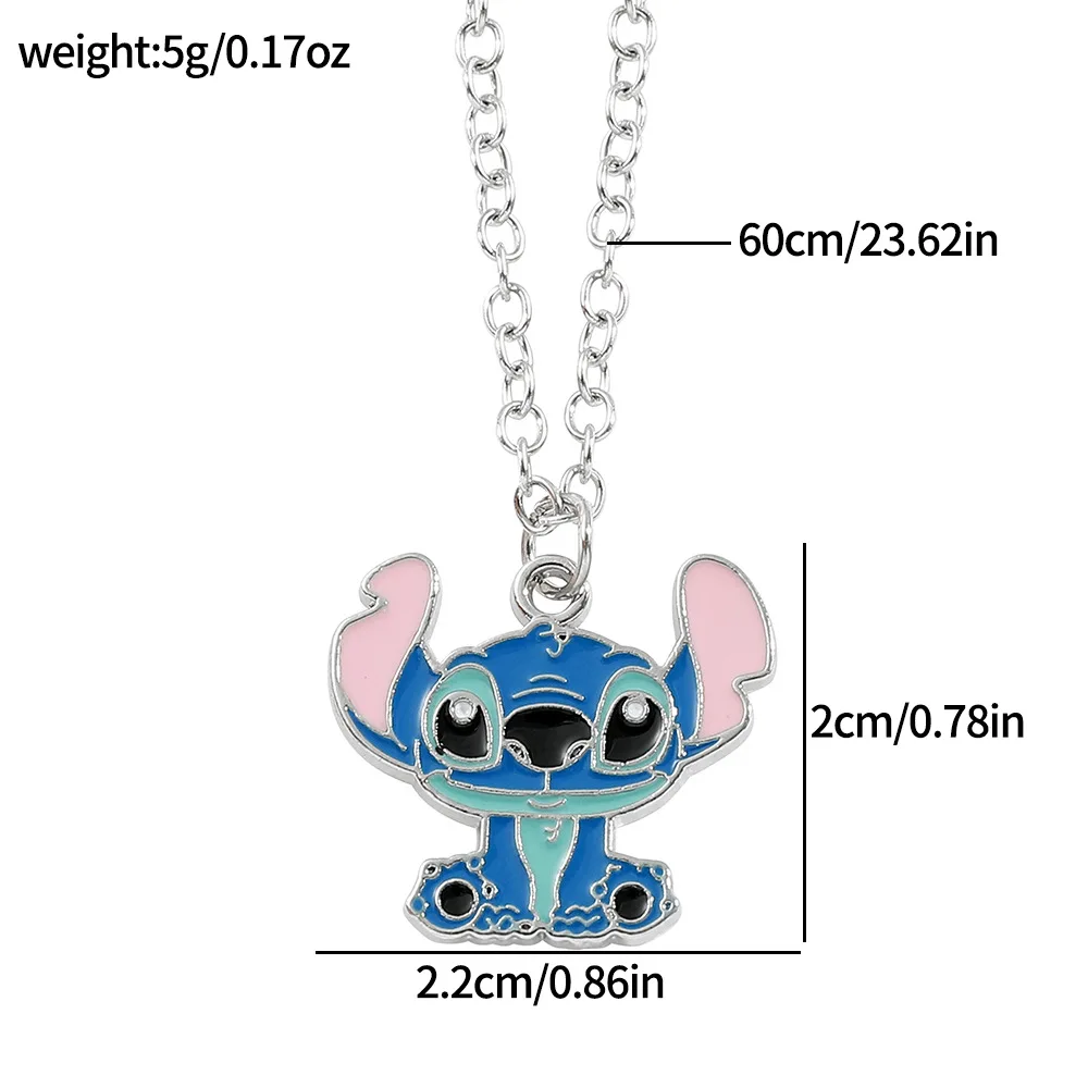 Disney Stitch Necklace Anime Lilo & Stitch Cartoon Cute Figure Metal Pendant Necklace Kawaii Jewelry Accessories Gifts