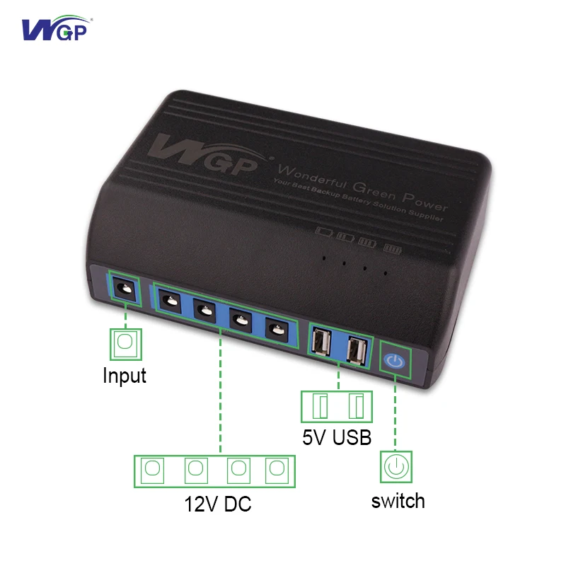 Wgp-ポータブルバッテリー充電ステーション,容量31200mah,12v,出力,LEDストリップライト用,wifiルーターモデム