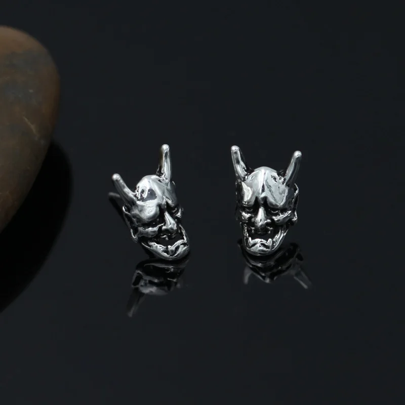 Gothic Punk Small Stud Earrings Skull Earrings for Women and Man Vintage Accessories Playing Cards Earring Skull Mask Halloween