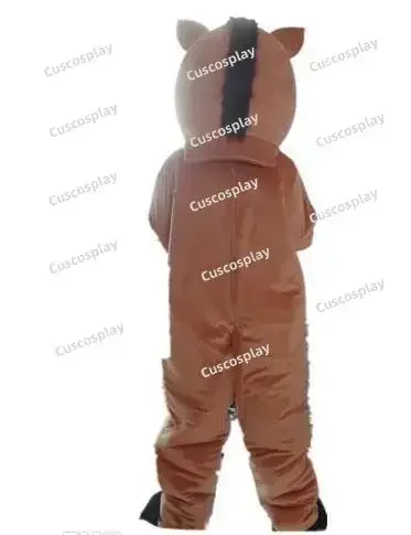 ชุดมาสคอตหมูสีน้ำตาลชุดคริสต์มาสชุดมาสคอตม้าสีชมพูชุดแฟนซีคอสตูมเทศกาลวันหยุดเล่นบทบาทฮาโลวีน