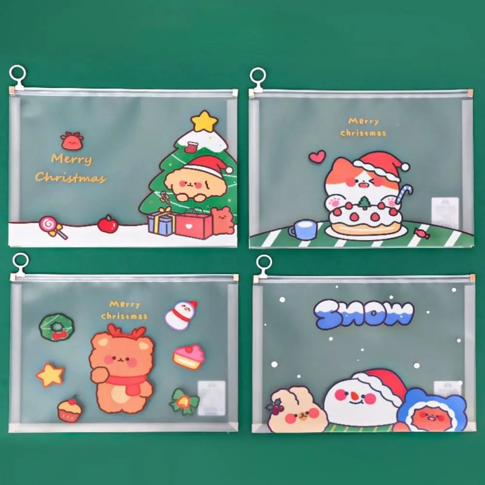 

School Stationery Snowman Office Suppllies Christmas Series Information Pack Documents Filling Bag PP File Bag File Folder
