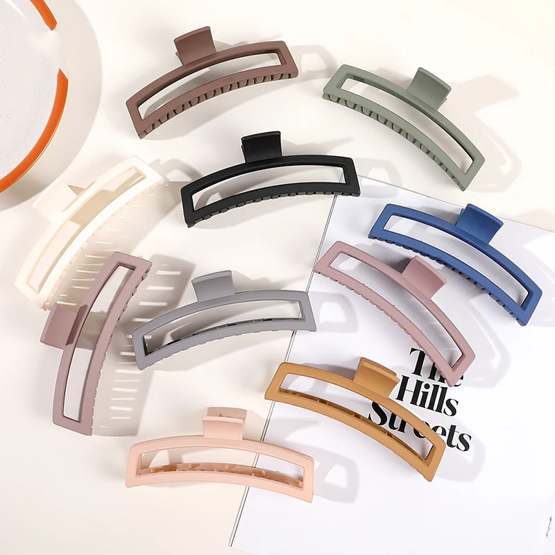 Baru 13Cm Matte Besar Kebesaran Klip Rambut Cakar Kepiting Wanita Hiu Jepit Rambut Penjepit Jepit Rambut Mode Aksesori Rambut