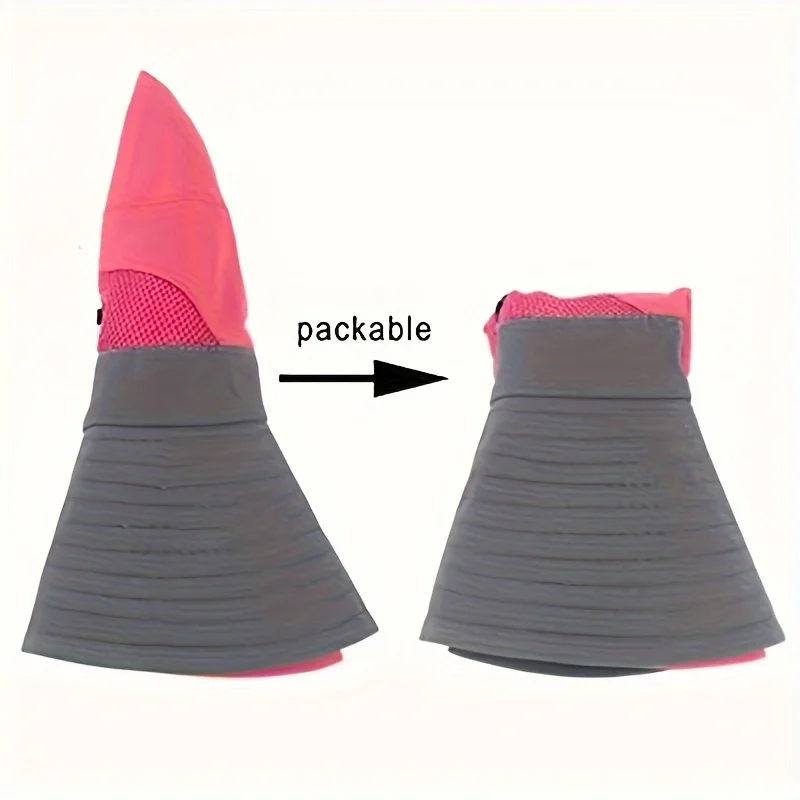Damen-Sonnenhut in zwei Farben mit Pferdeschwanzöffnung – atmungsaktiv, breiter Rand, geeignet für Strand und Angeln – perfekt für Sommerhüte – Detail 5