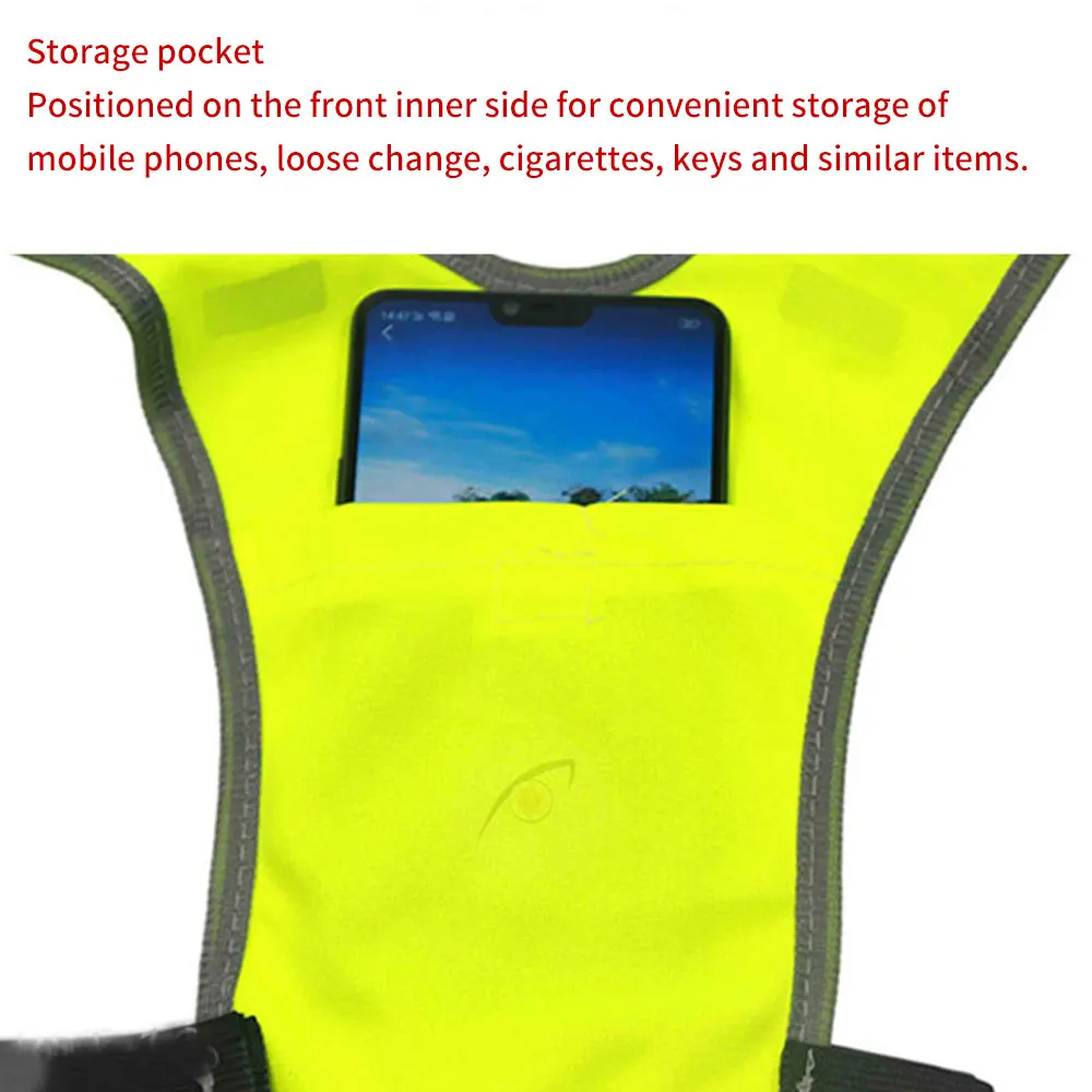 Cycling Motorcycle Reflective Safety Vest Jacket Fluorescent Green Working Clothes Top Night Visible Running Racing Traffic Coat