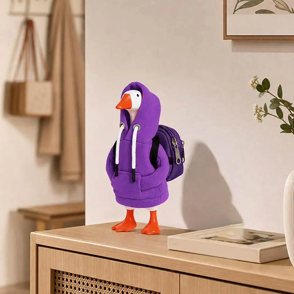 Funny 7 Inch Goose Outfits Hoodies Soft Solid Color Mini Porch Goose Hoodies Tabletop Goose Costume for Table Decoration