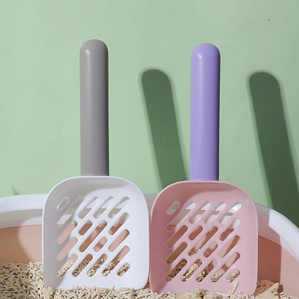 

2pcs Cat Litter Scoop Pet Cleaning Shovels PP Plastic Durable Sturdy AntiSlip Handle Convenient Clumps Feces Filtering