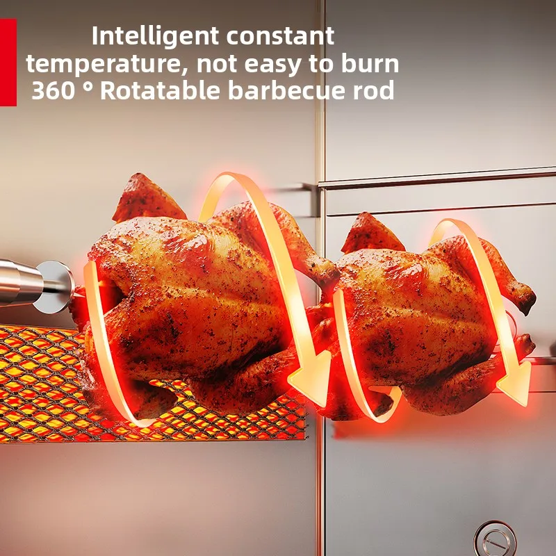 Commercial barbecue grill, Brazilian barbecue skewers, stainless steel independent temperature control, rotatable high power